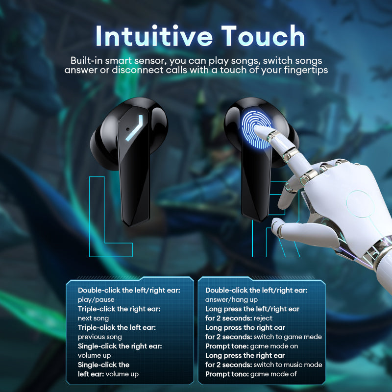 Lenovo GM2 Pro Max – Bluetooth 5.4 vezeték nélküli gamer fülhallgató | True Wireless TWS fülhallgató LED kijelzővel