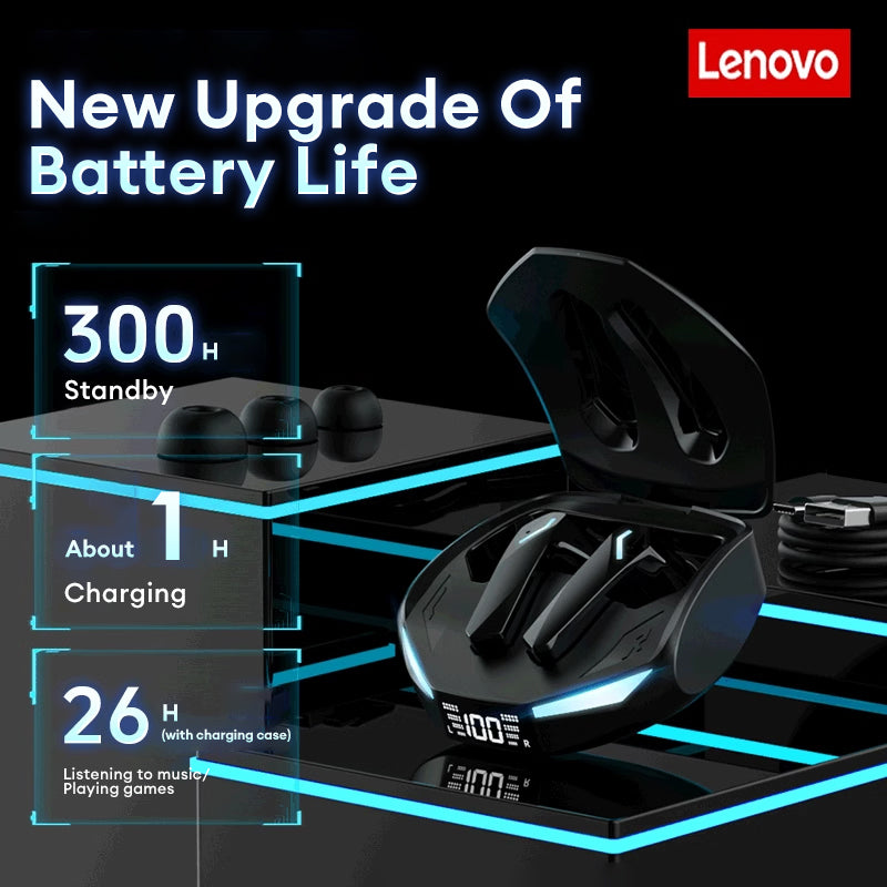 Lenovo GM2 Pro Max – Bluetooth 5.4 vezeték nélküli gamer fülhallgató | True Wireless TWS fülhallgató LED kijelzővel