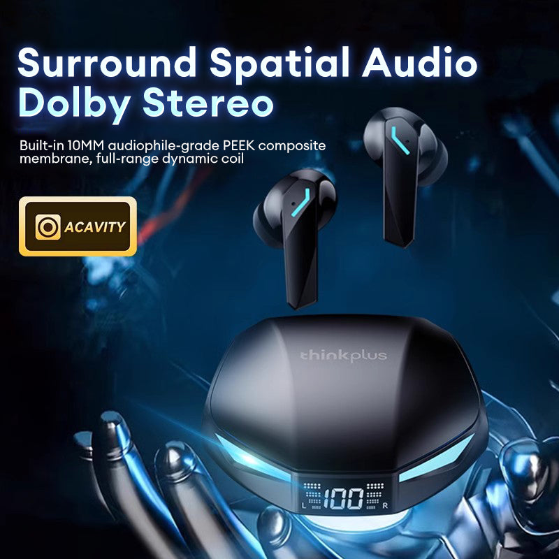 Lenovo GM2 Pro Max – Bluetooth 5.4 vezeték nélküli gamer fülhallgató | True Wireless TWS fülhallgató LED kijelzővel